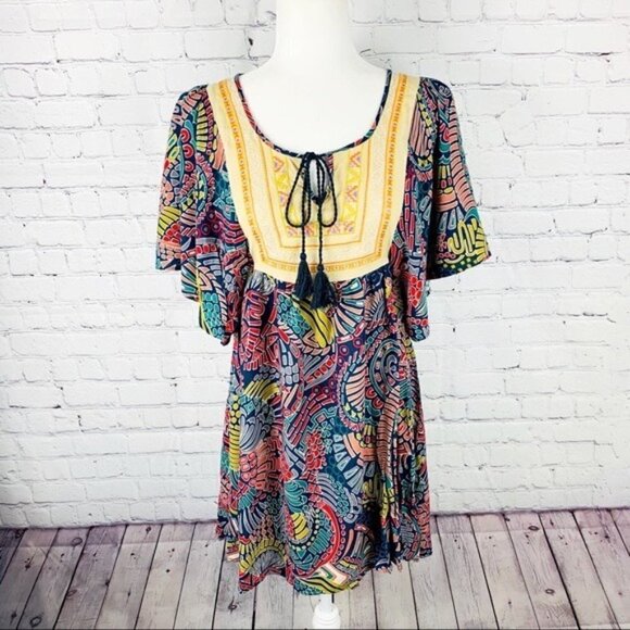 Flying Tomato Embroidered Boho Mini Sun Dress - Picture 1 of 9